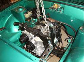 Engine being dropped in